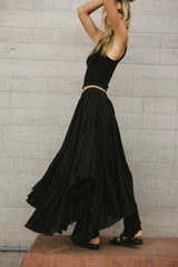 Augusta Handkerchief Skirt in Black FINAL SALE