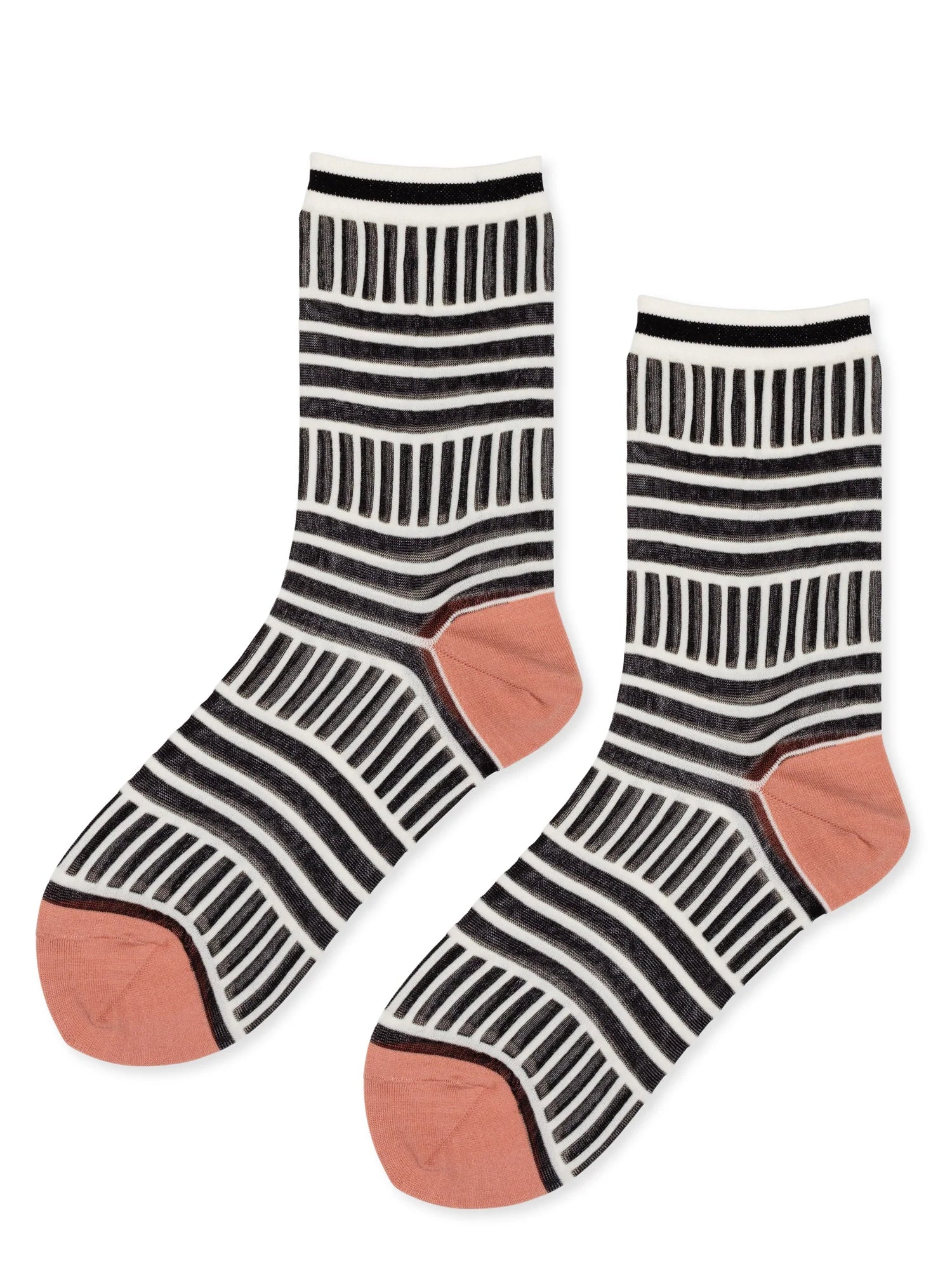 Tulle Mix Stripe Sheer Crew