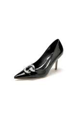 Glitter Crystal Pointed Toe Wedding Heels Slingback Stiletto Bridal Shoes