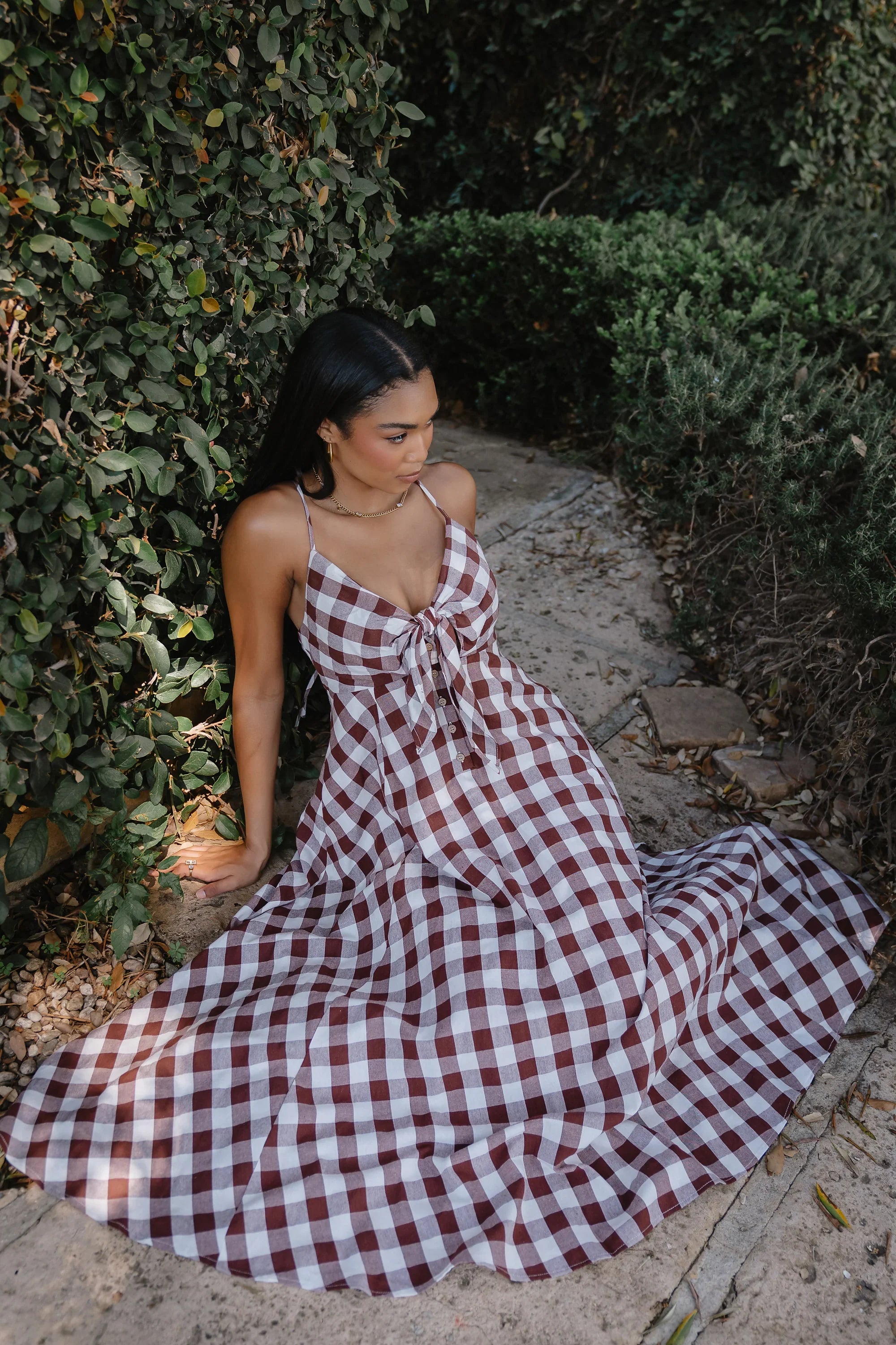 Mayzie Gingham Maxi Dress