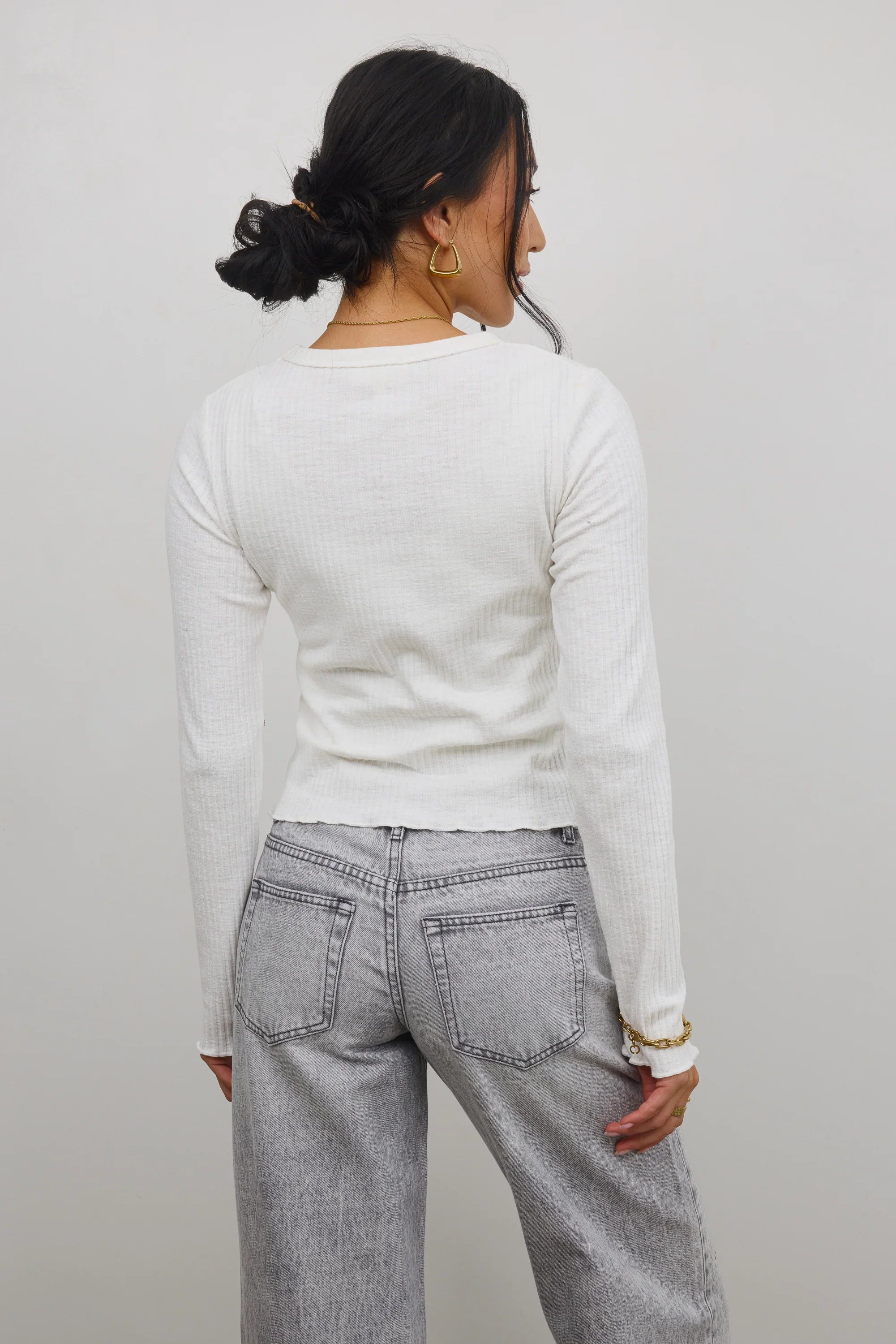 Leif Knit Top in White FINAL SALE