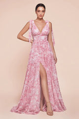 EDEN GOWN ROSE TIE STRAP A LINE FLORAL PRINTED SKIRT