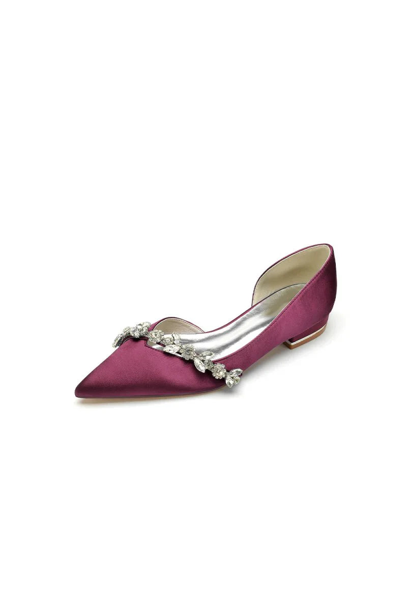 Chic Rhinestone Pointed Toe Kitten Heels