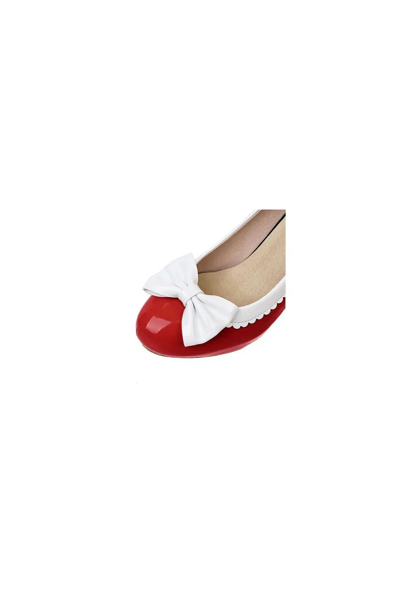 Retro Bowknot High Heels Shoes