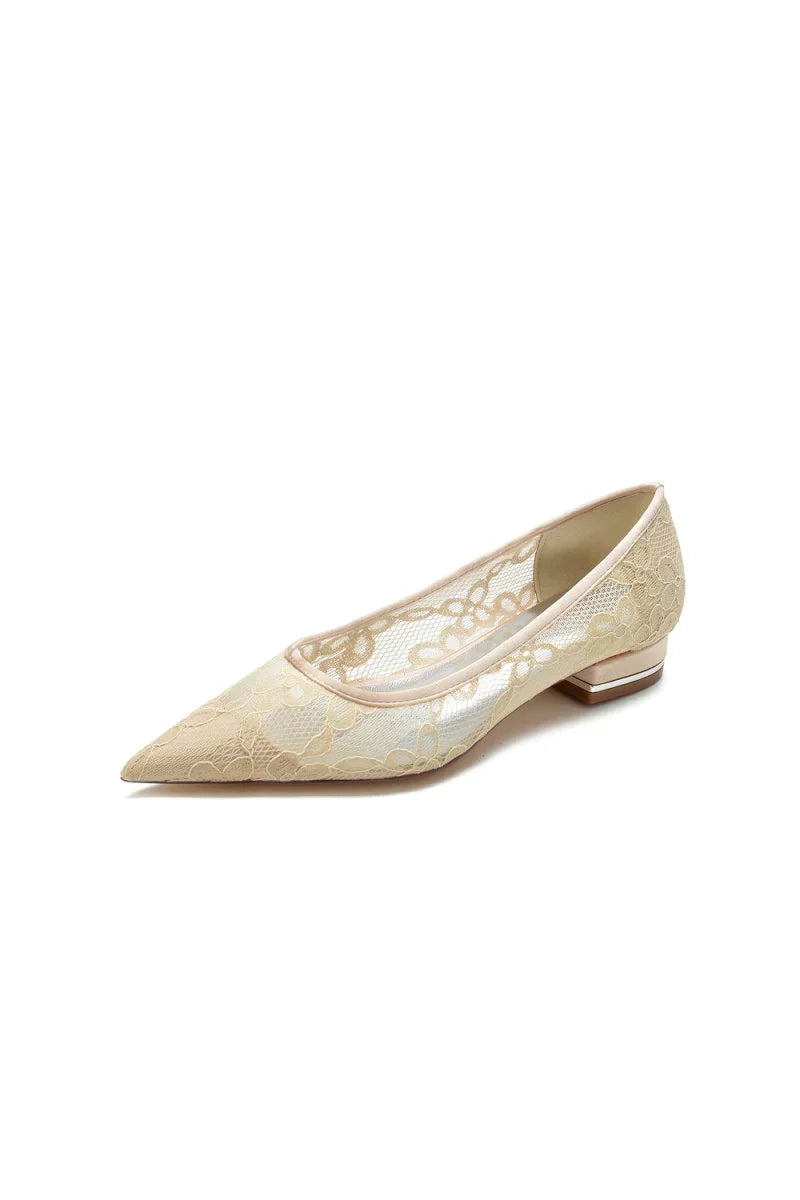 Lace Cocktail Pointed Toe Flats