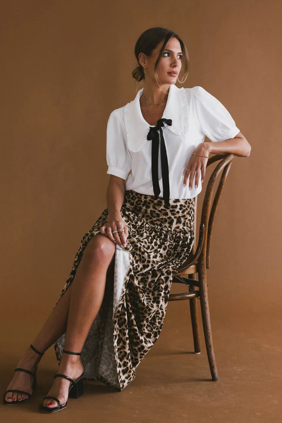 Sidra Paneled Leopard Skirt FINAL SALE