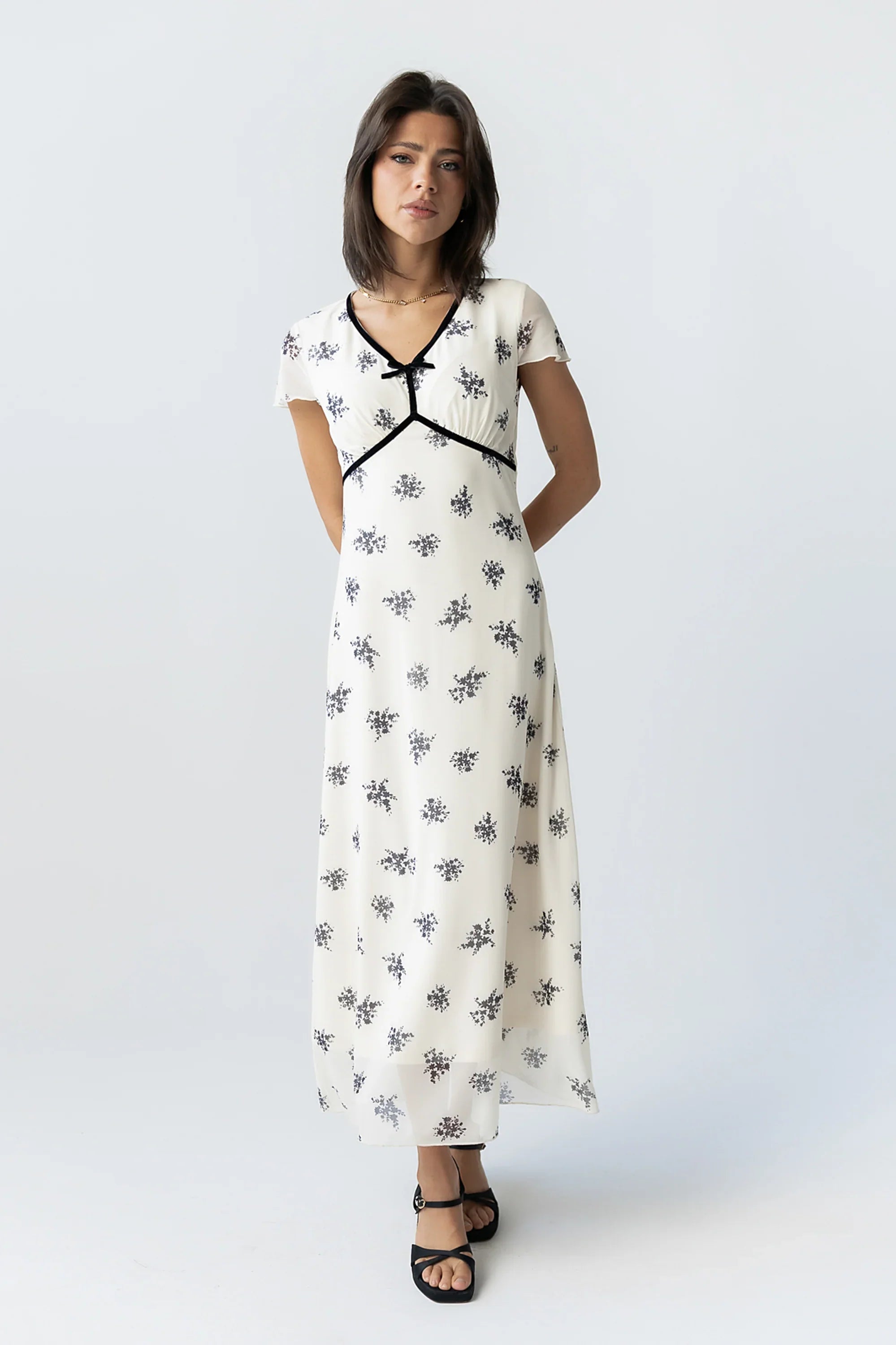 Neo Mesh Maxi Dress in Ivory