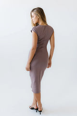 Ivy Fitted Midi Dress in Plum FINAL SALE