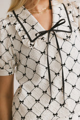 Maia Bow Collared Top FINAL SALE