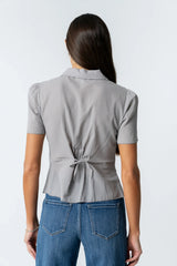Mary Sheer Blouse in Grey