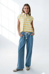 Larene Collared Striped Tank