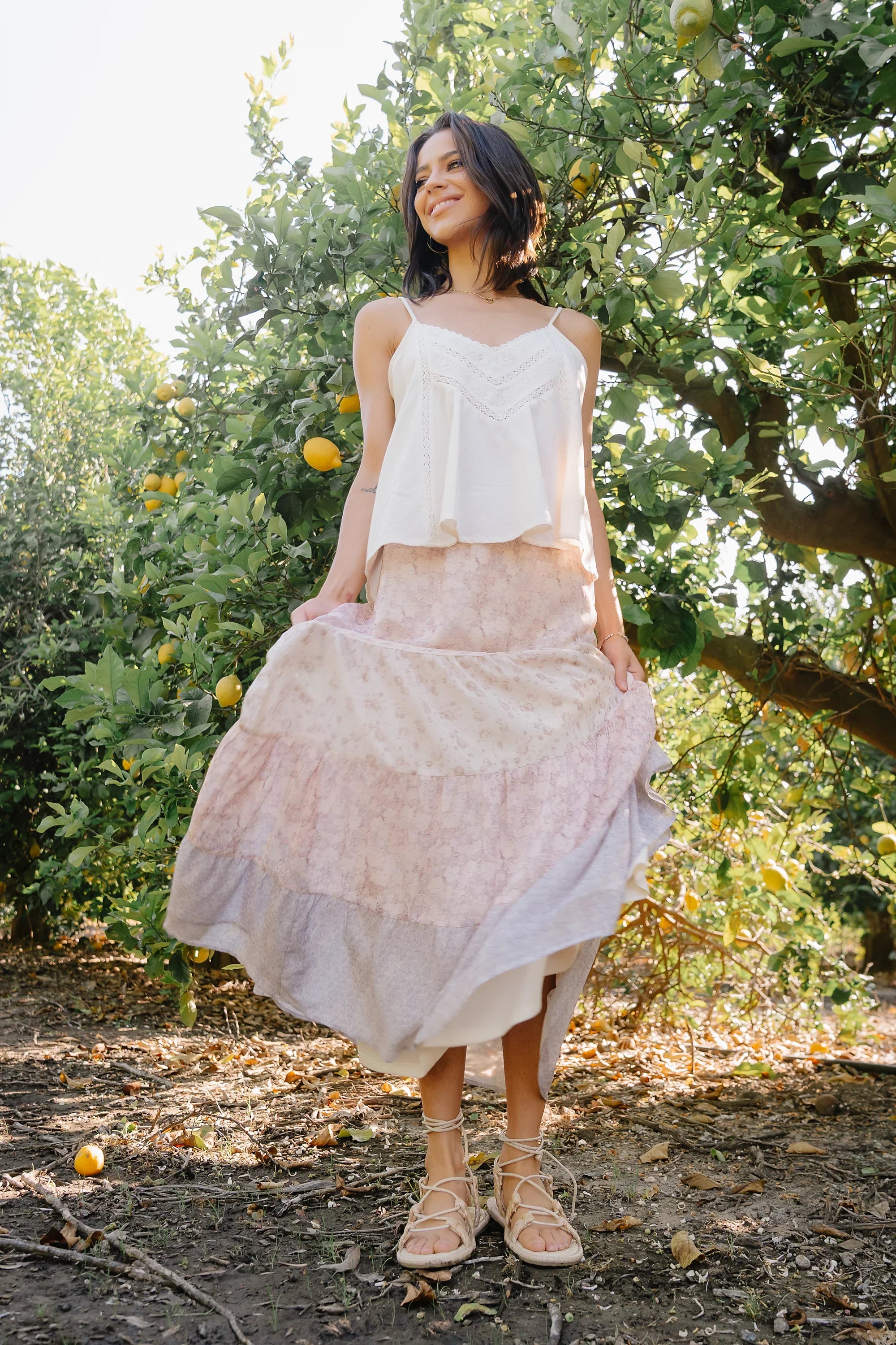 Shauna Mixed Media Maxi Skirt