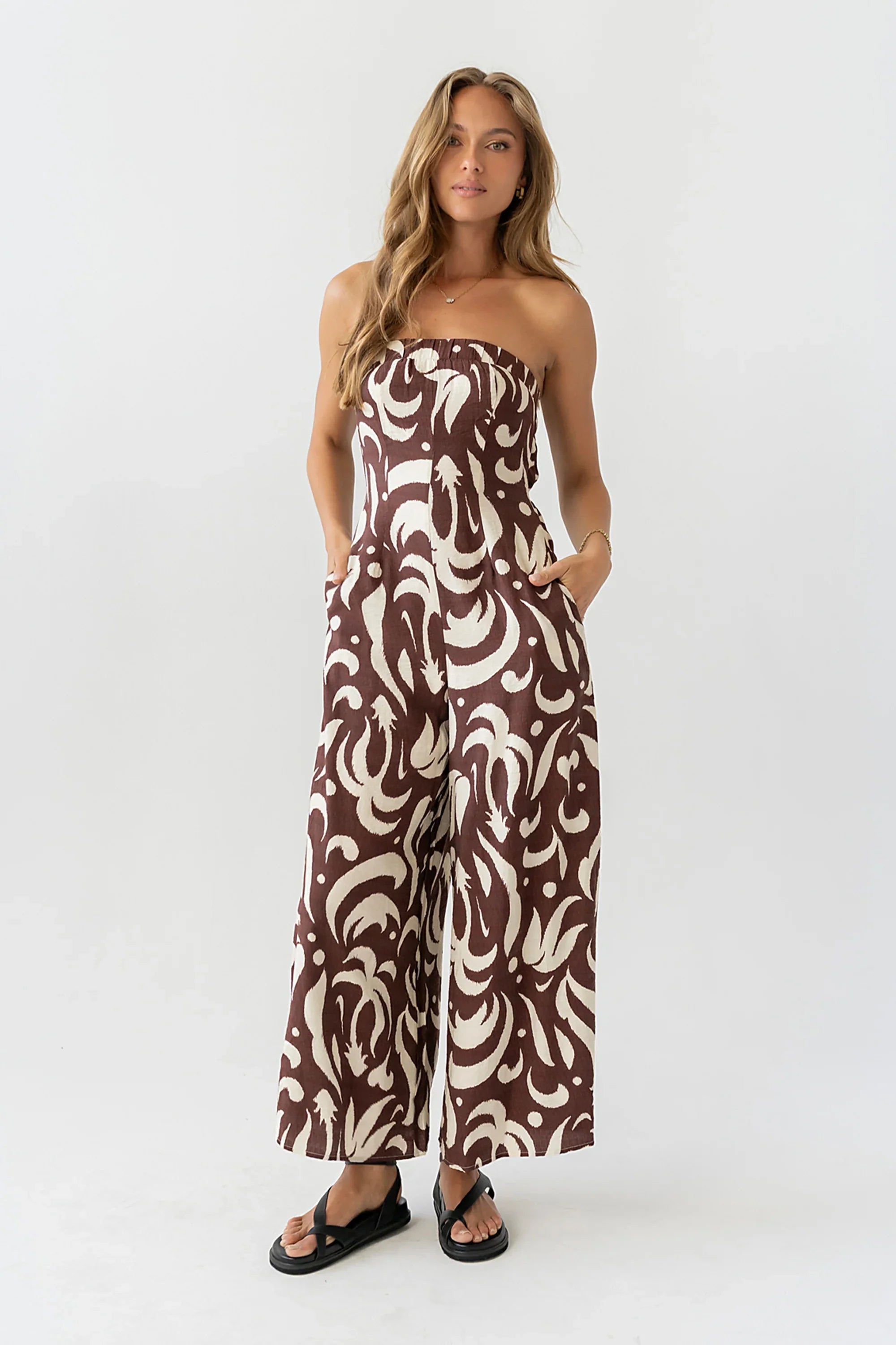 Anya Sleeveless Abstract Jumpsuit