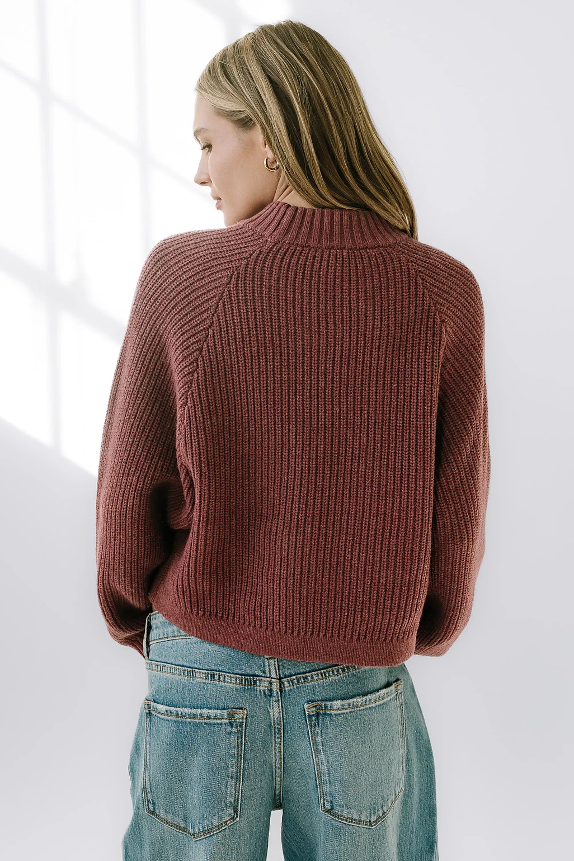 Shayla Knit Sweater in Burgundy FINAL SALE