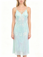 Mint Sequin Crisscross Back Maxi Dress