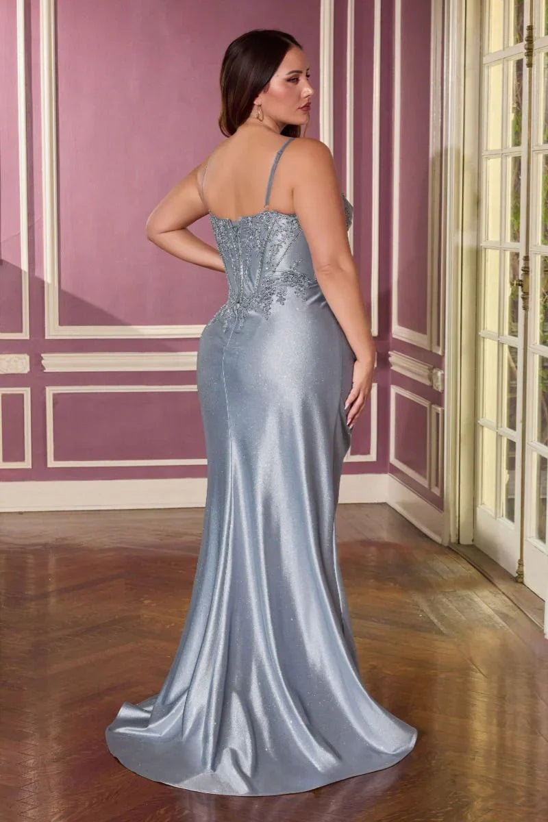 MAVERICK GOWN CORSET DRESS WITH PLEATED BODICE