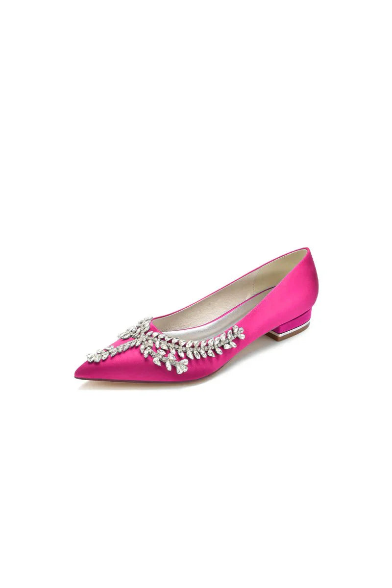 Rhinestone Pointed Toe Kitten Heels