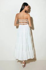 BREEZE OPEN BACK MIDI DRESS WHITE
