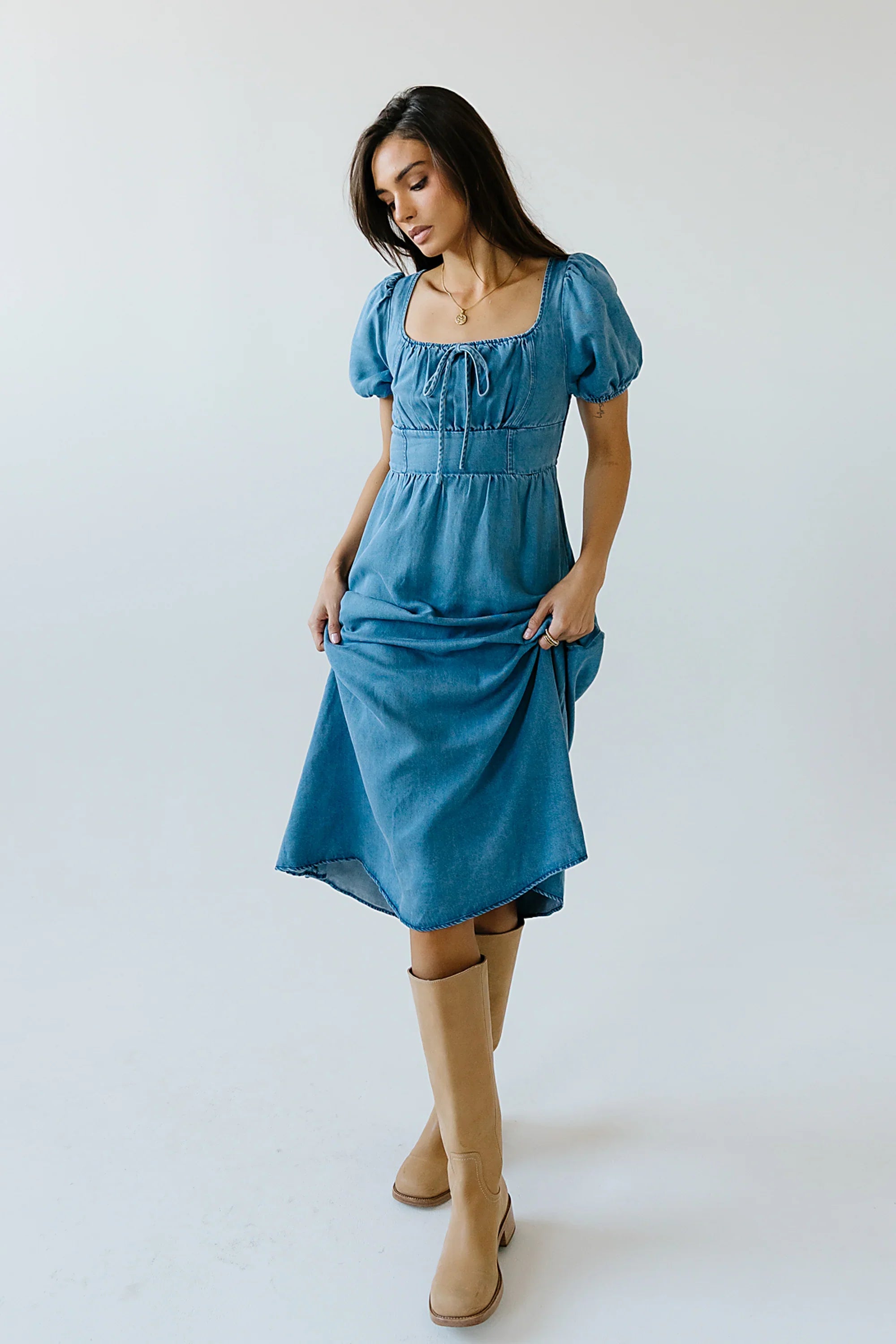 Candice Denim Midi Dress FINAL SALE