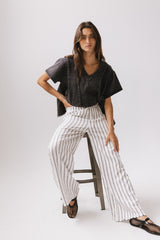 Ronan Striped Pants in White