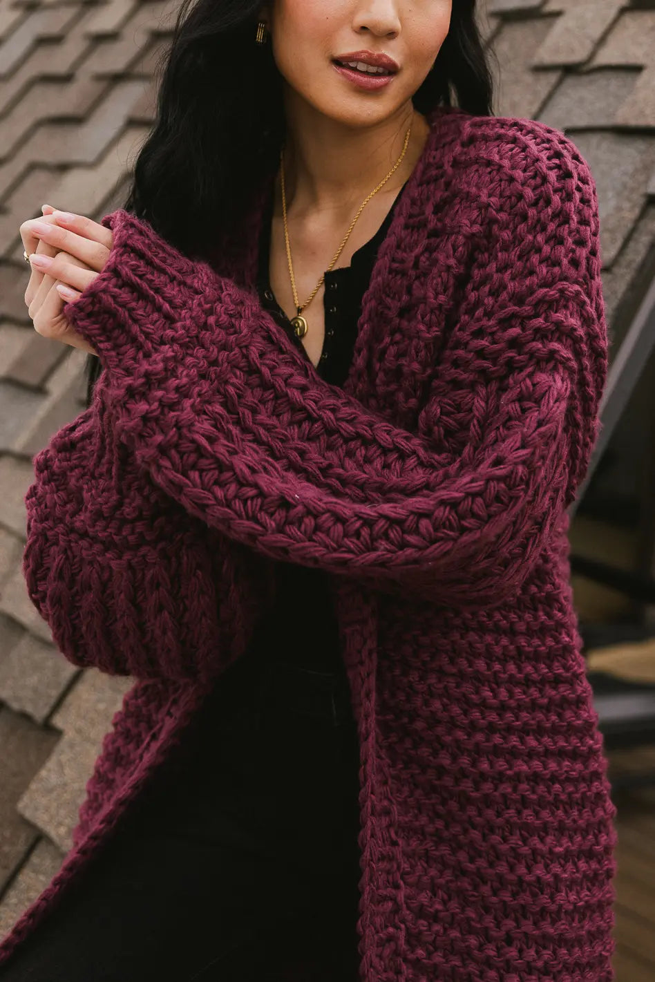 Marlee Long Cardigan in Purple FINAL SALE