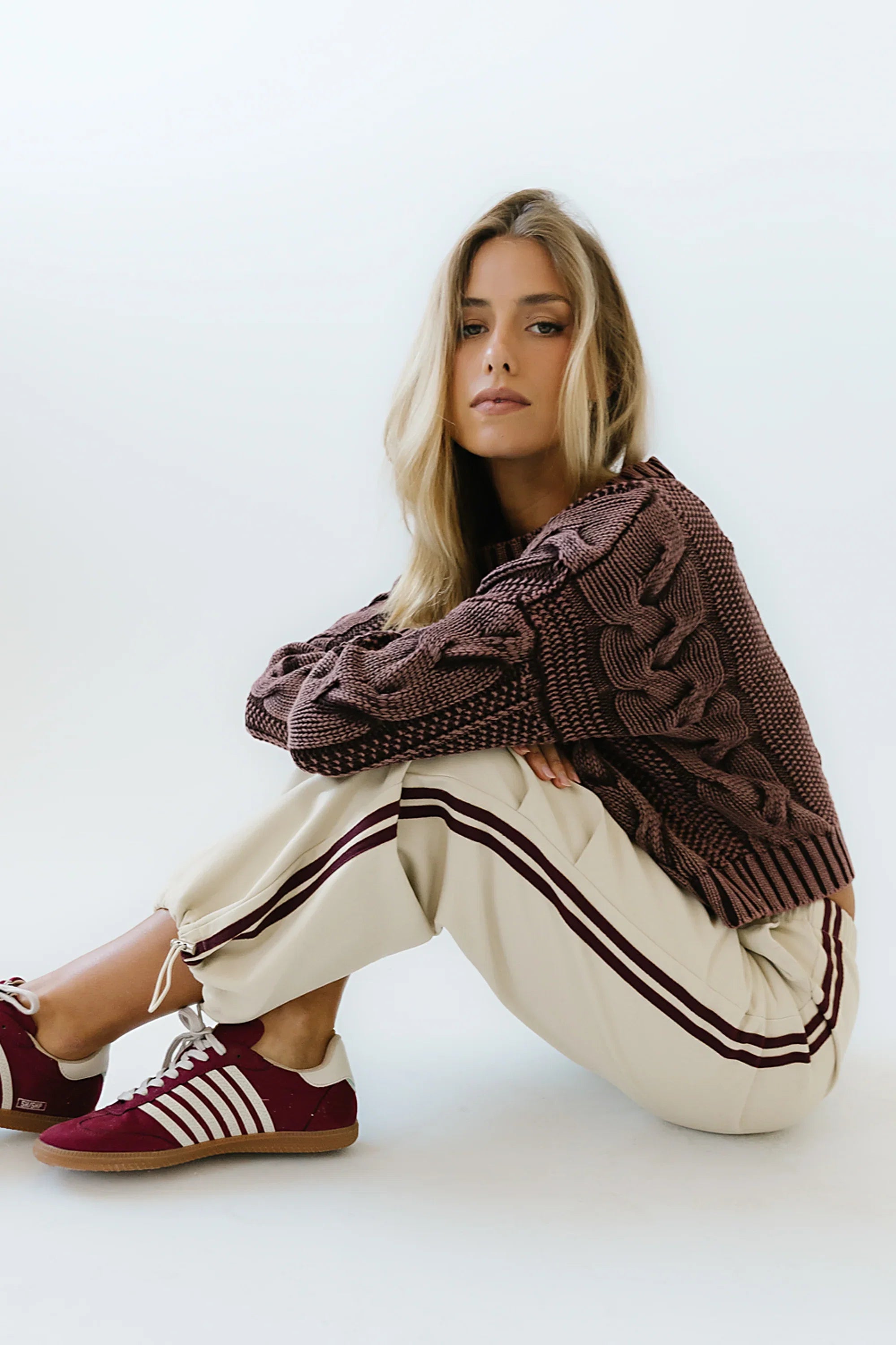 Josephine Knit Sweater in Red Brown FINAL SALE
