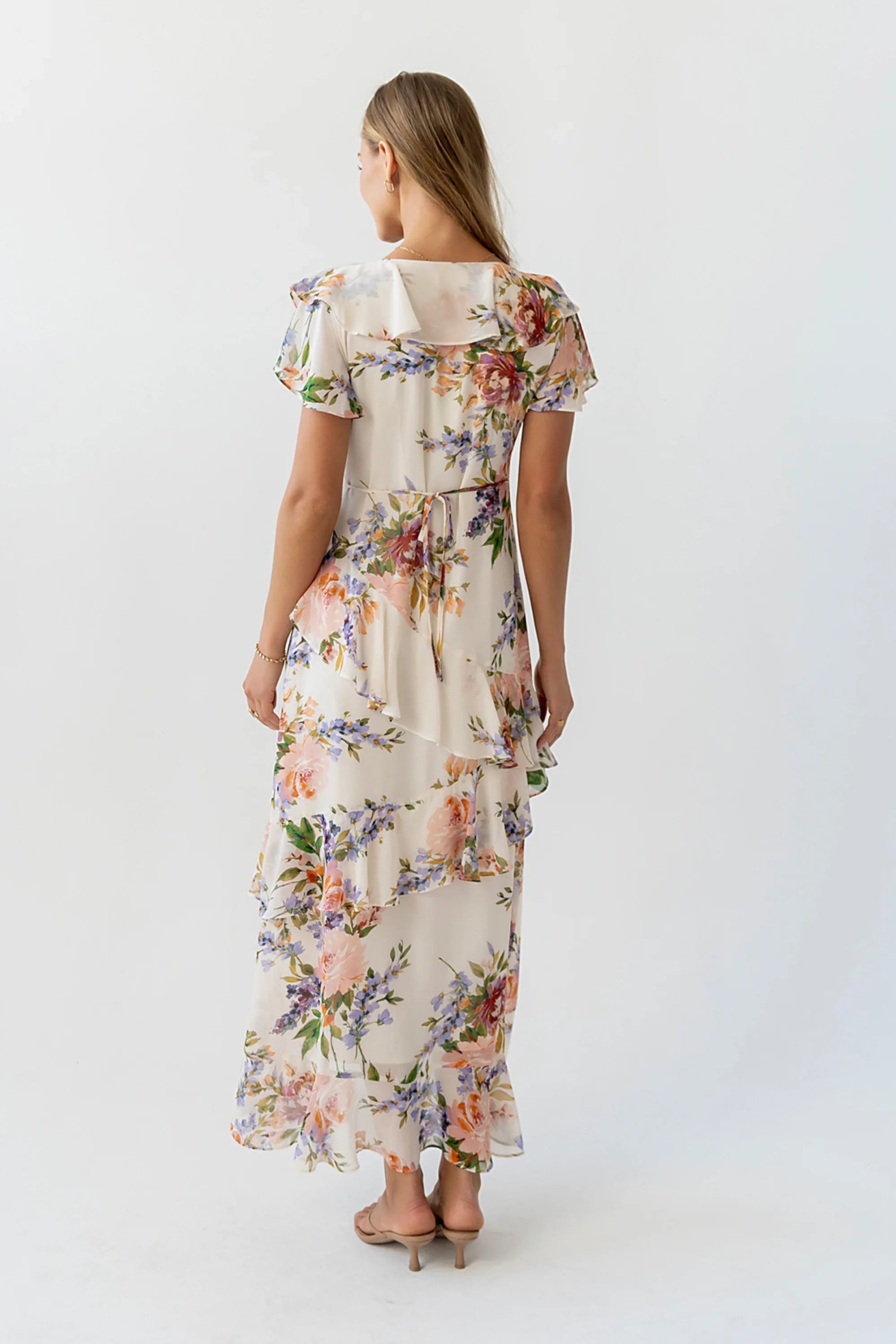 Lauren Ruffle Floral Maxi Dress