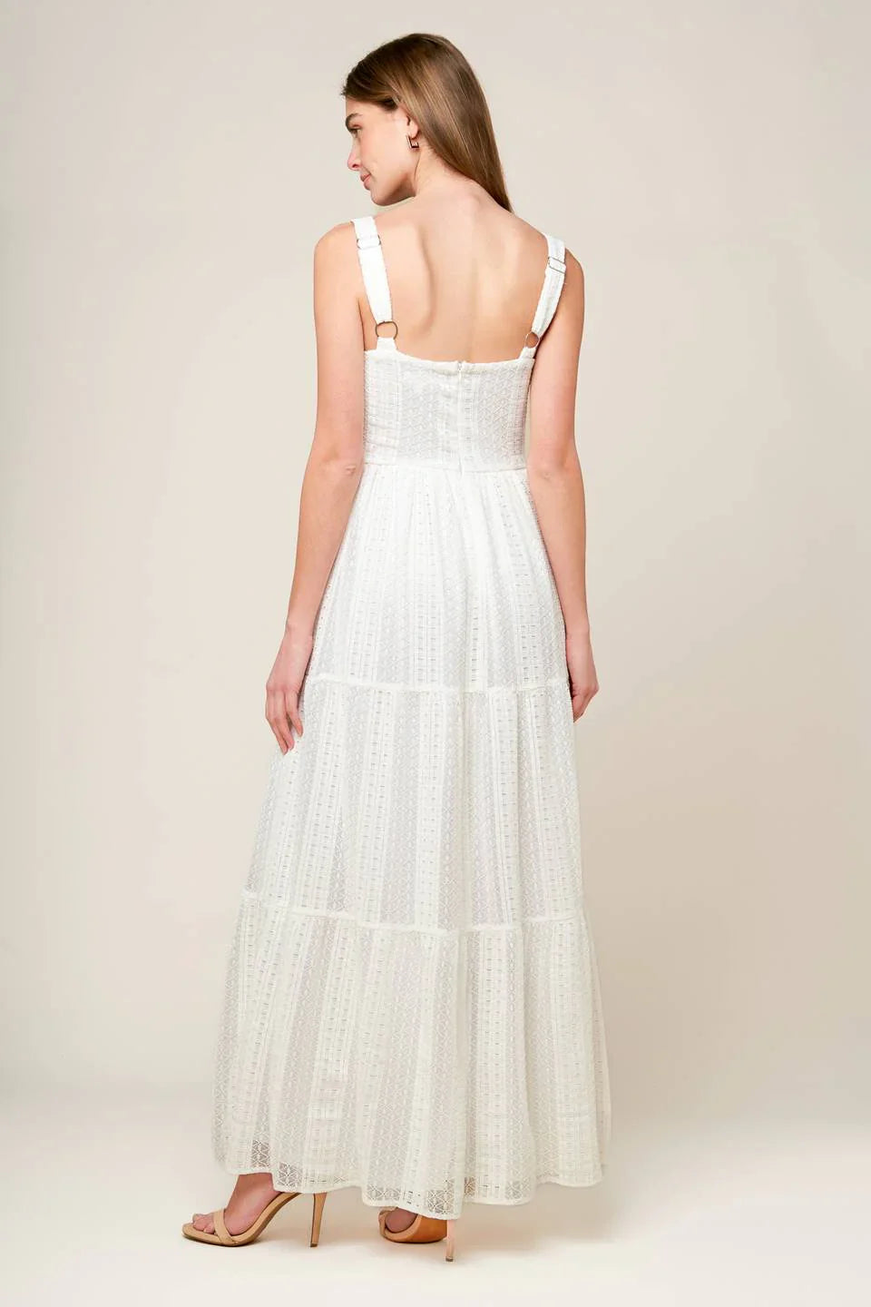 AFTER THE RAIN WHITE LACE MAXI DRESS FINAL SALE