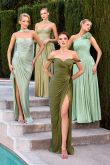 Olga Gown Off The Shoulder Shimmer Chiffon Dress