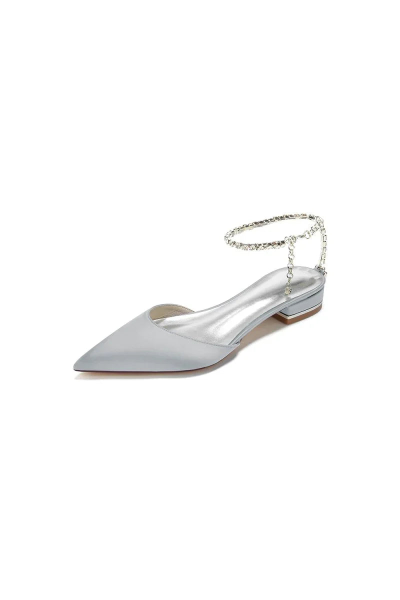 Crystal Strap Cocktail Pointed Toe Flats