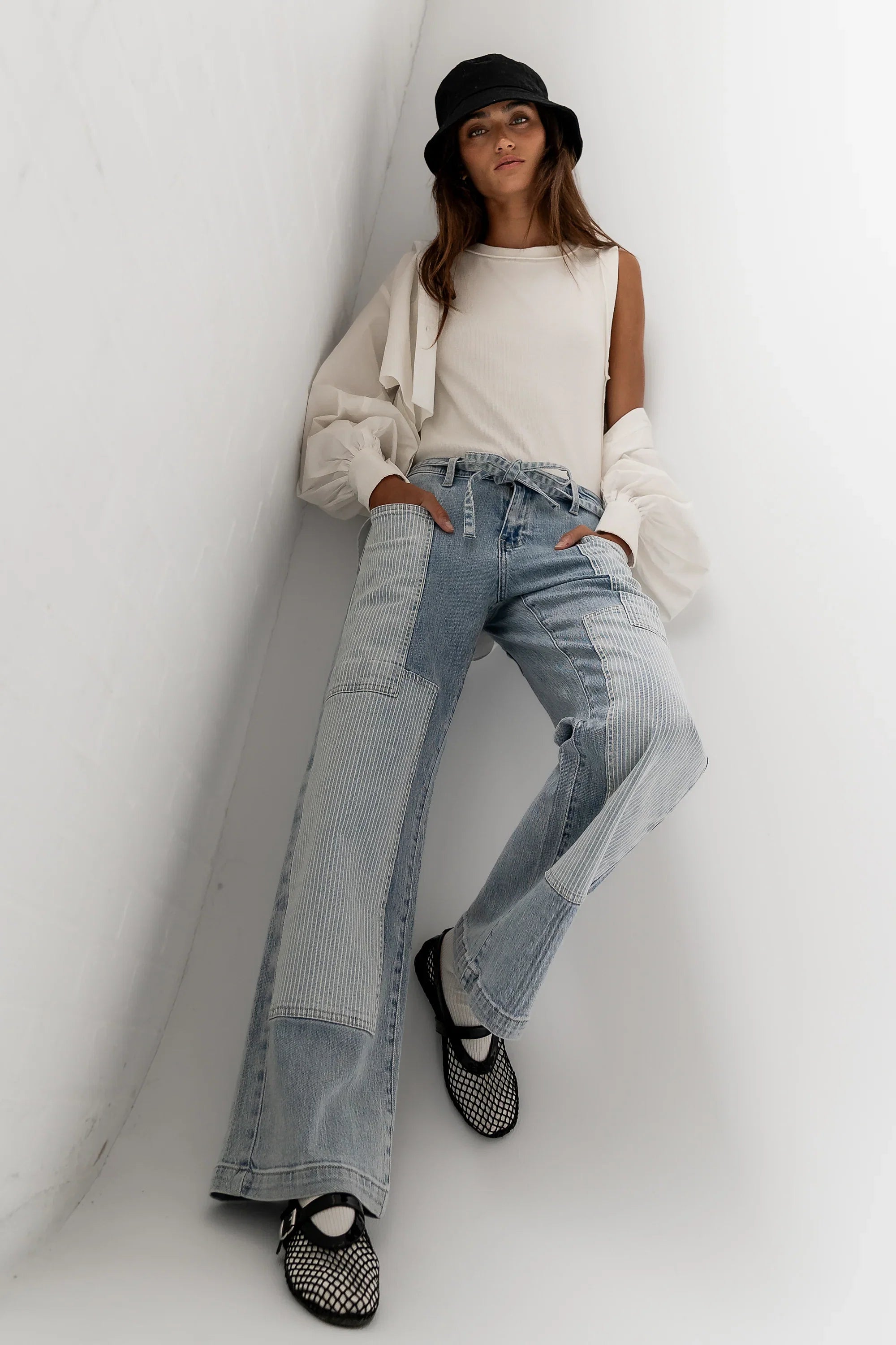 Alice Patchwork Wide Leg Jeans FINAL SALE
