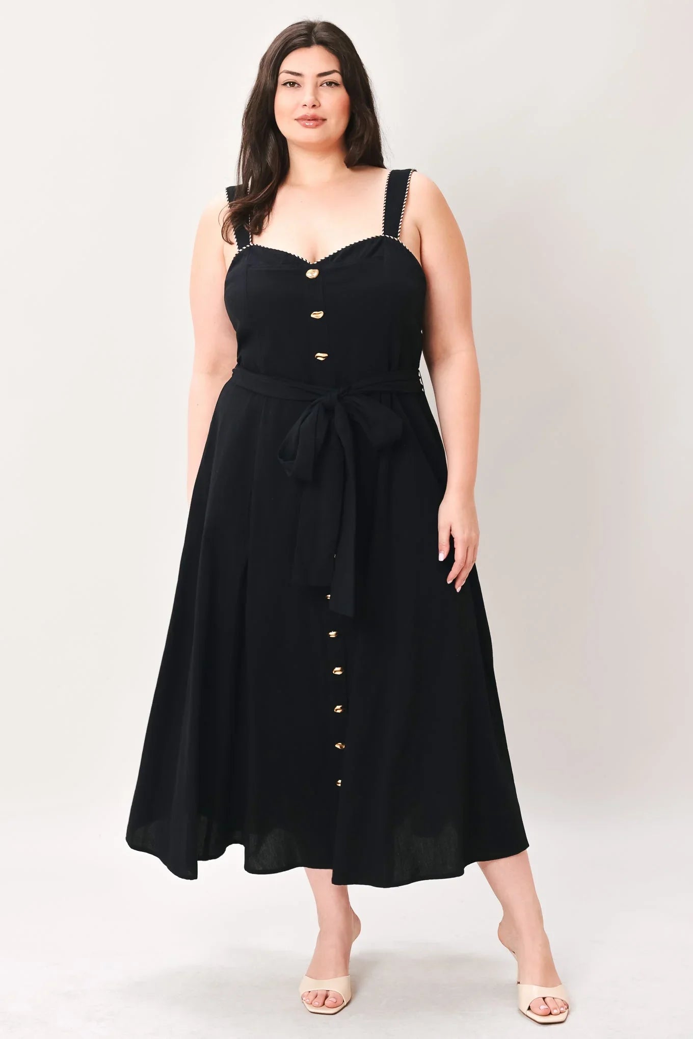 LOVELY NOIR BLACK MIDI DRESS