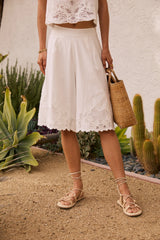 Molly Embroidered Shorts in White