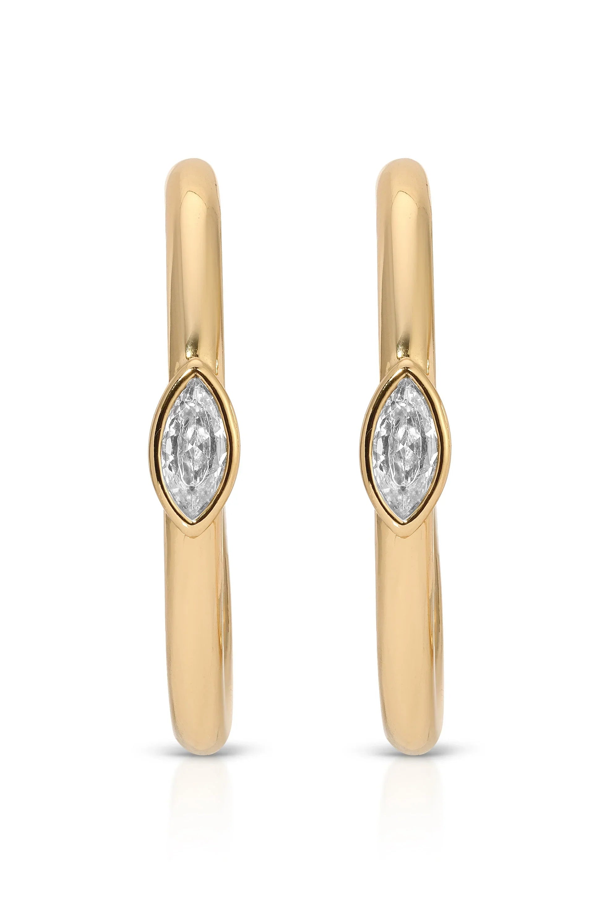 Large Marquise Crystal Hoops