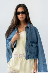 Bricelyn Lace Trim Satin Top