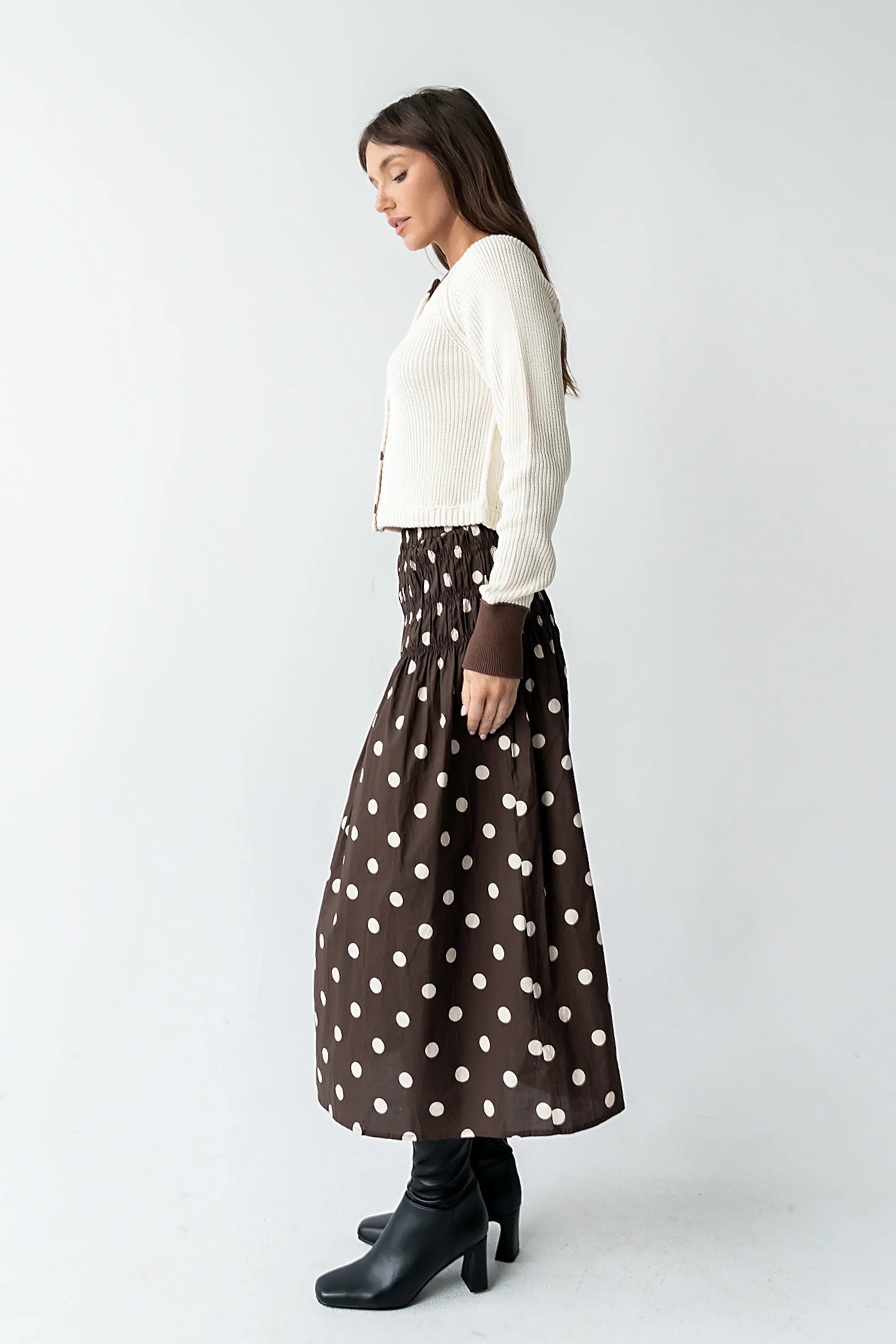 Ella Contrast Cardigan in Cream