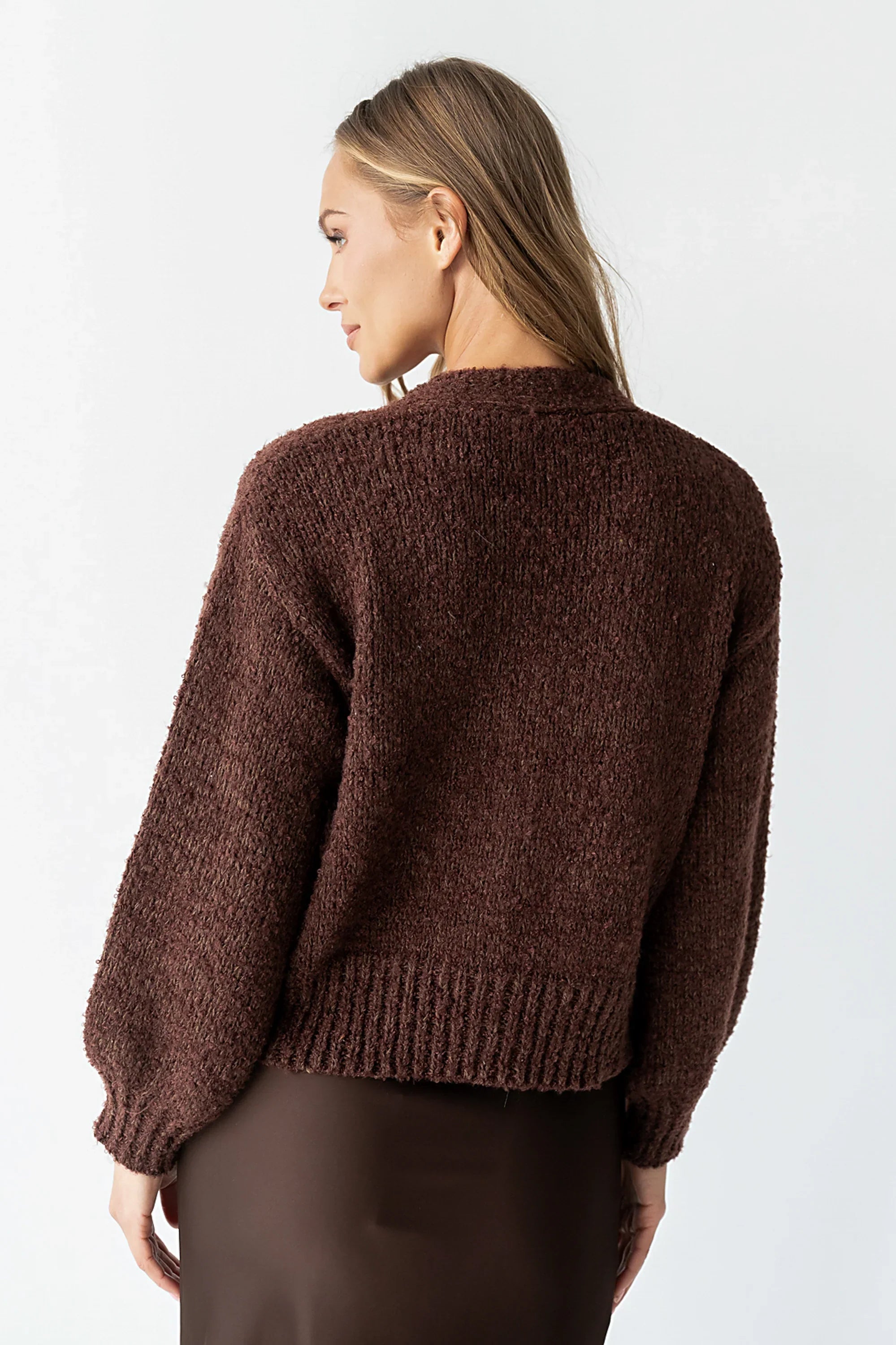 Markie Knit Cardigan in Brown