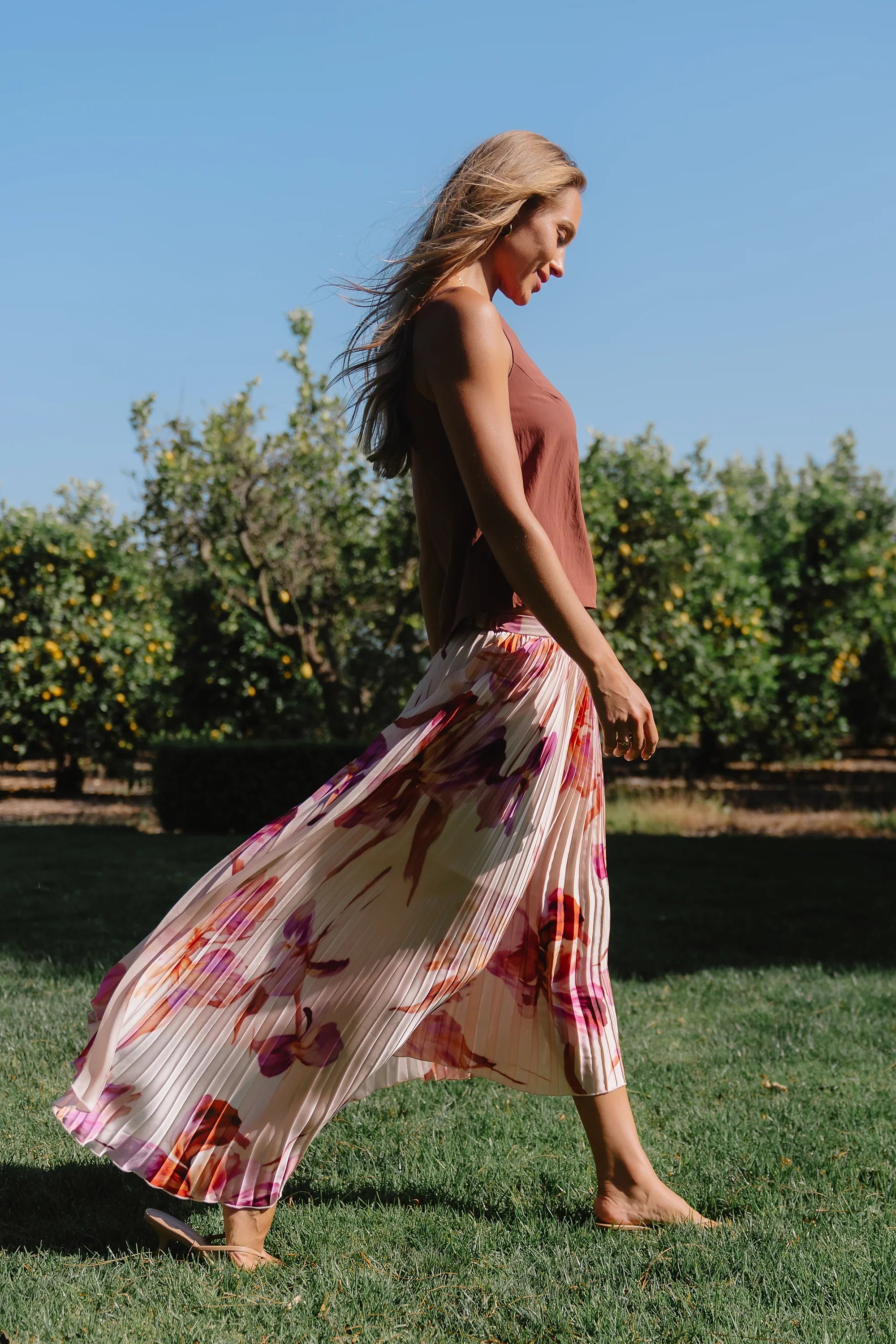 Maddison Maxi Skirt in Blush