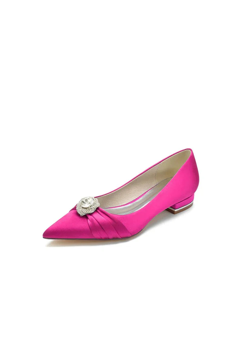 Cocktail Pointed Toe Flats With Crystal