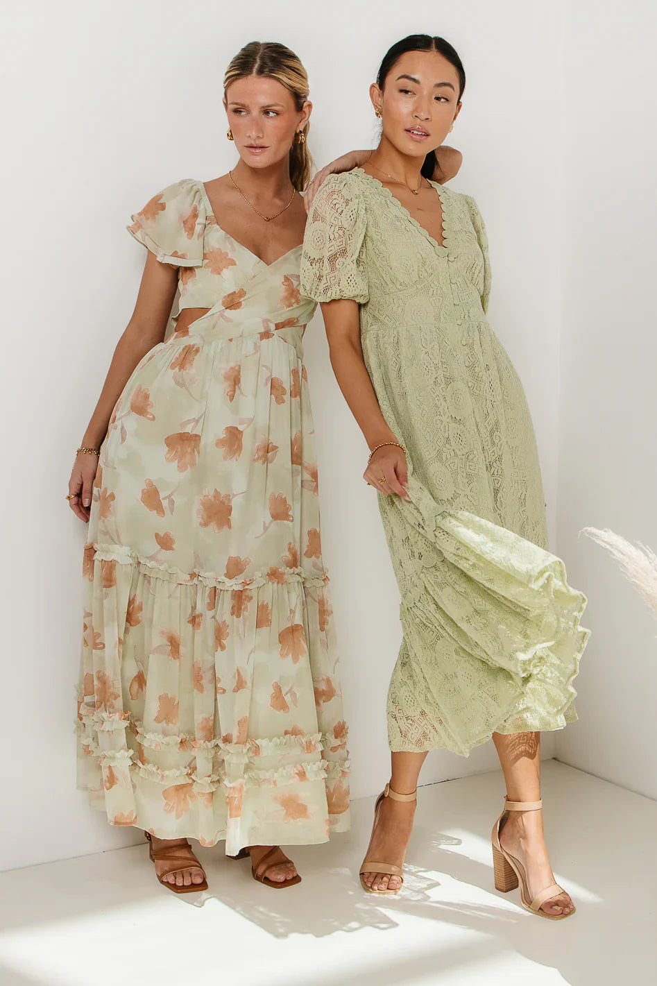 Rowan Lace Dress in Sage FINAL SALE