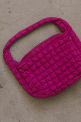 Nora Quilted Tote Bag in Fuschia FINAL SALE
