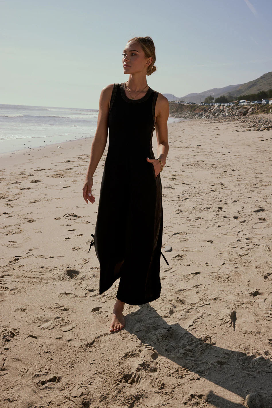 Tristan Knit Jumpsuit in Charcoal
