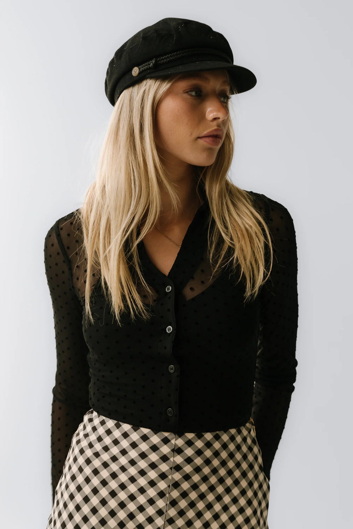 Vernon Sheer Button Up in Black