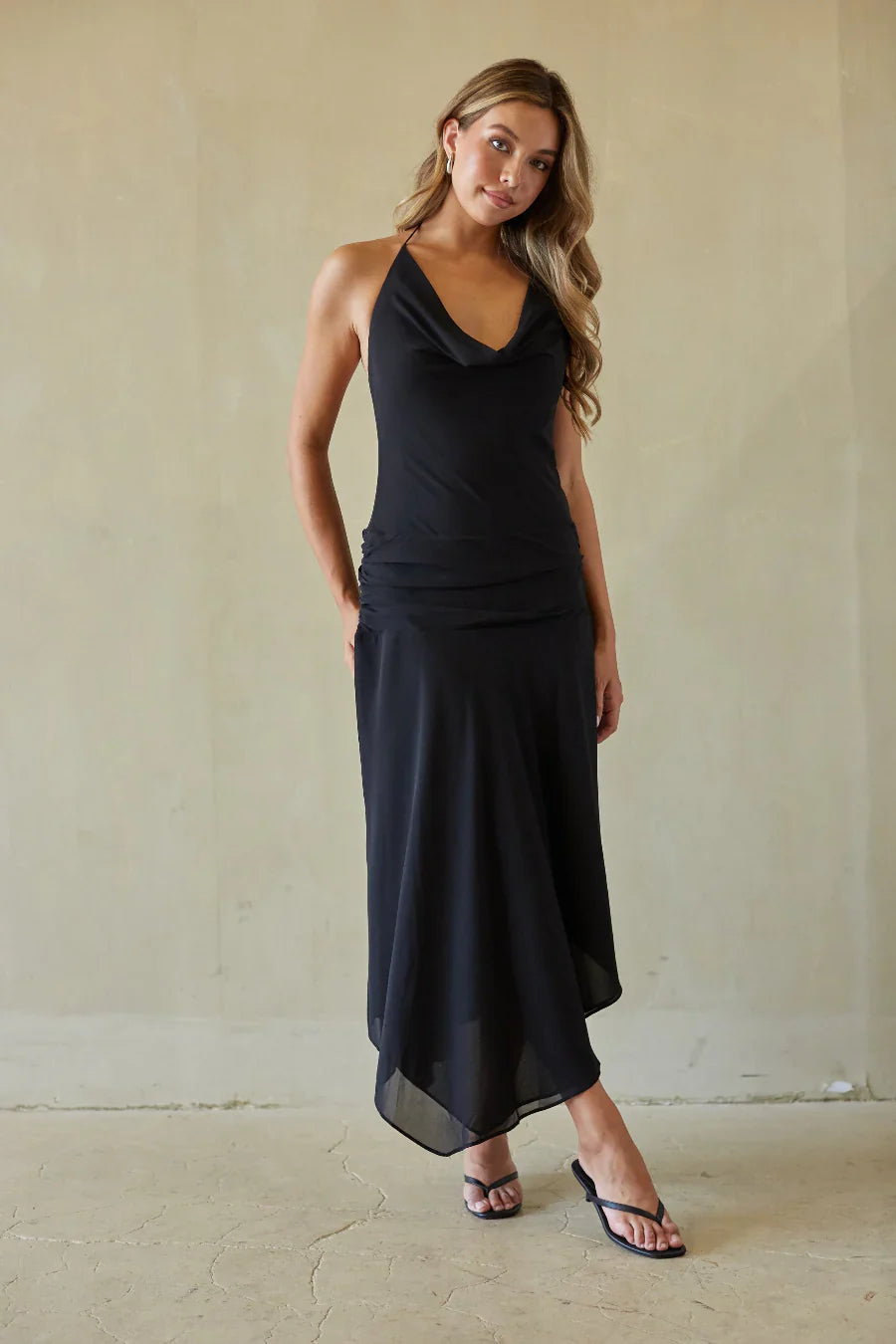 Cora Mesh Halter Midi Dress