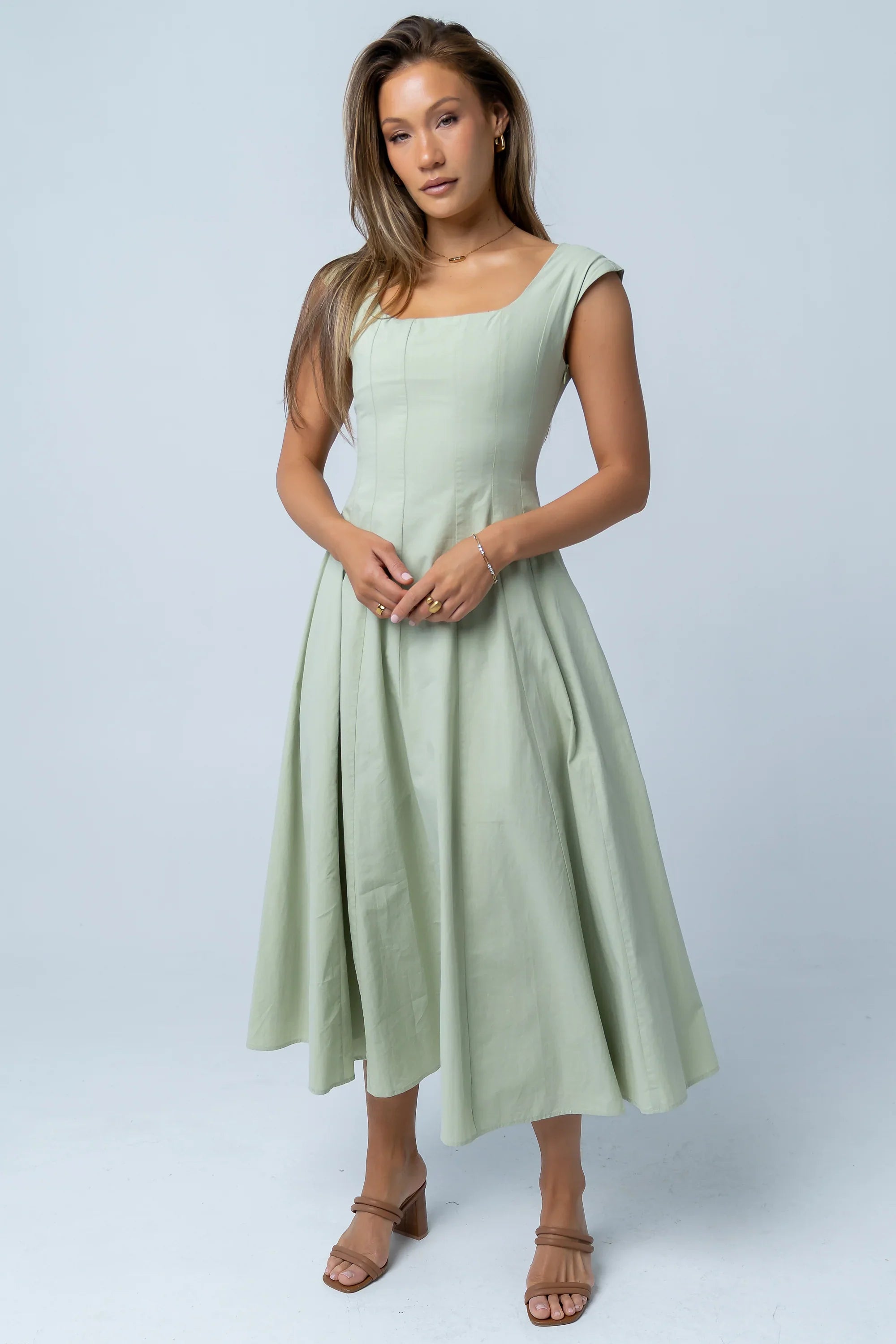 Colin Midi Dress in Sage