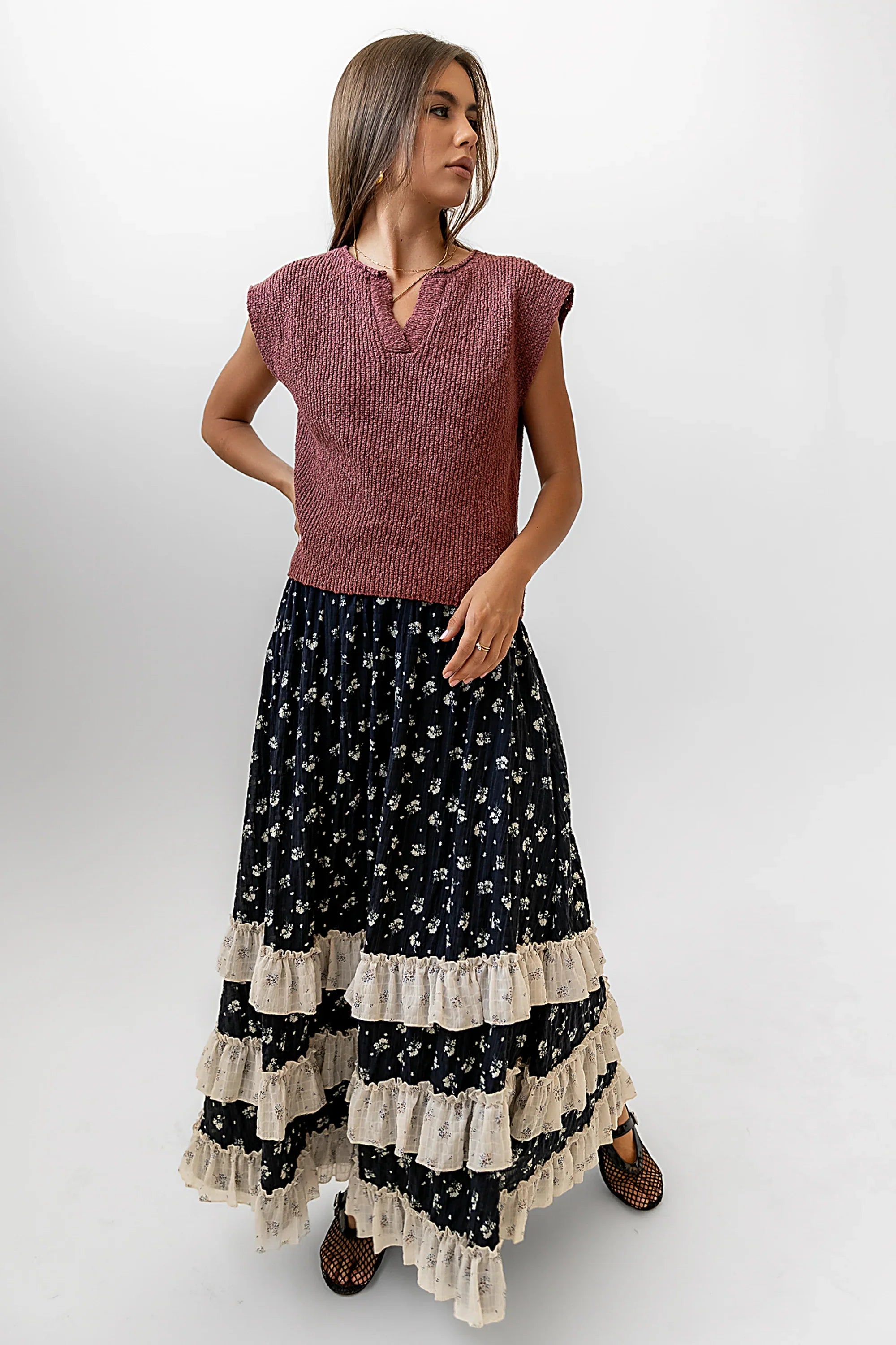 Aries Floral Maxi Skirt FINAL SALE
