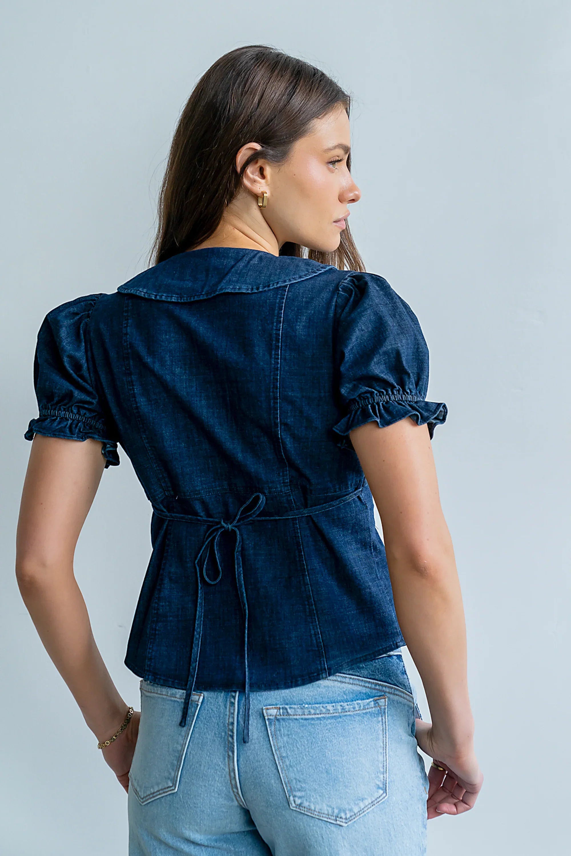 Charlie Button Up in Dark Wash