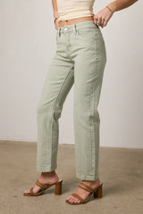 Nyla Straight Leg Jeans in Sage FINAL SALE