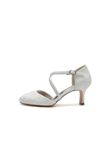 White Lace Mid Heel Pumps with Elegant Design