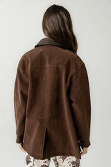 Carly Vegan Leather Jacket in Brown FINAL SALE